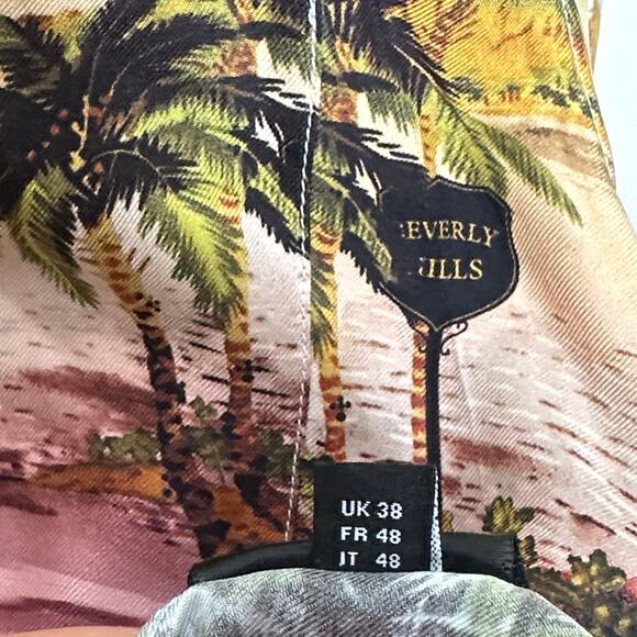 AMIRI Beverly Hills Hawaiian Long Sleeve Shirt Silk Rainbow Sz M {Q39} - Picture 8 of 8